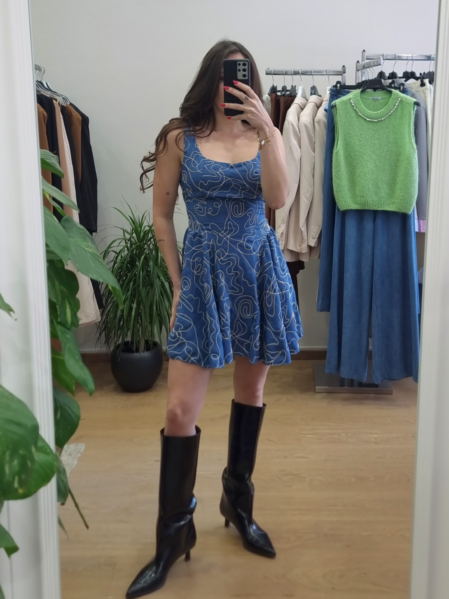 Μίνι denim φόρεμα