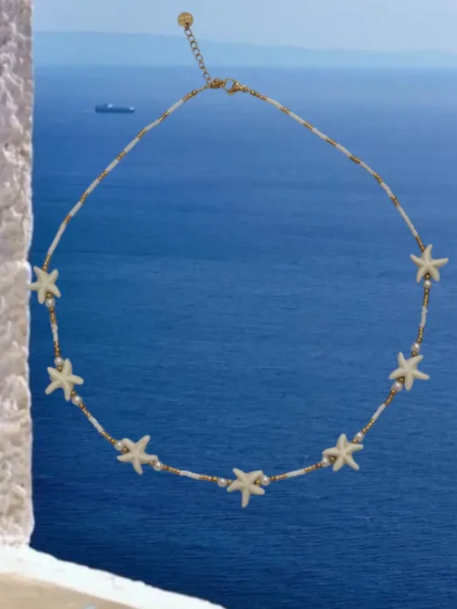 Κολιέ με χάντρες και αστερίες