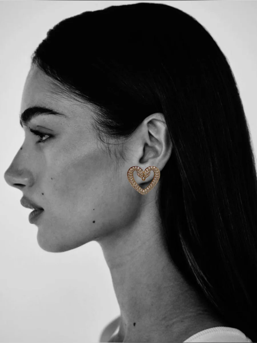 Σκουλαρίκια καρδιά με ζιργκόν