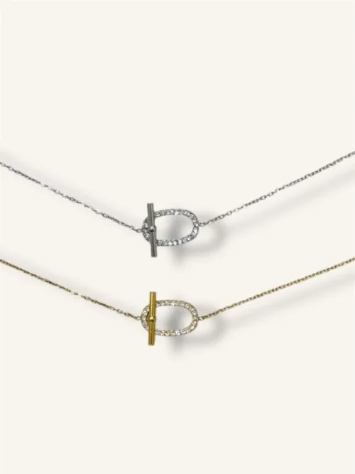 Βραχιόλι αλυσίδα με κύκλο και ζιργκόν