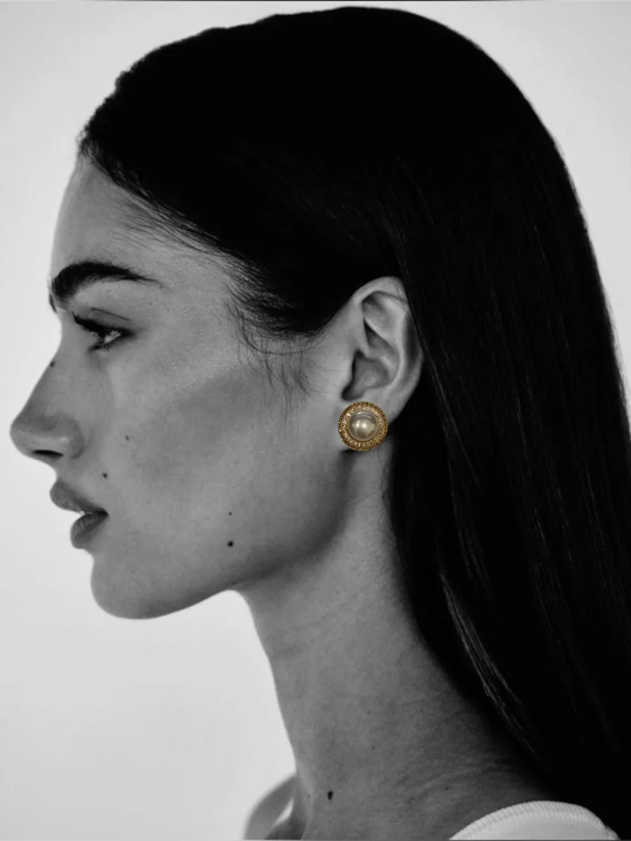 Σκουλαρίκι πέρλα με ζιργκόν