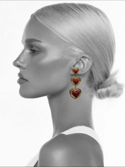 Σκουλαρίκια κρεμαστές ασύμμετρες καρδιές