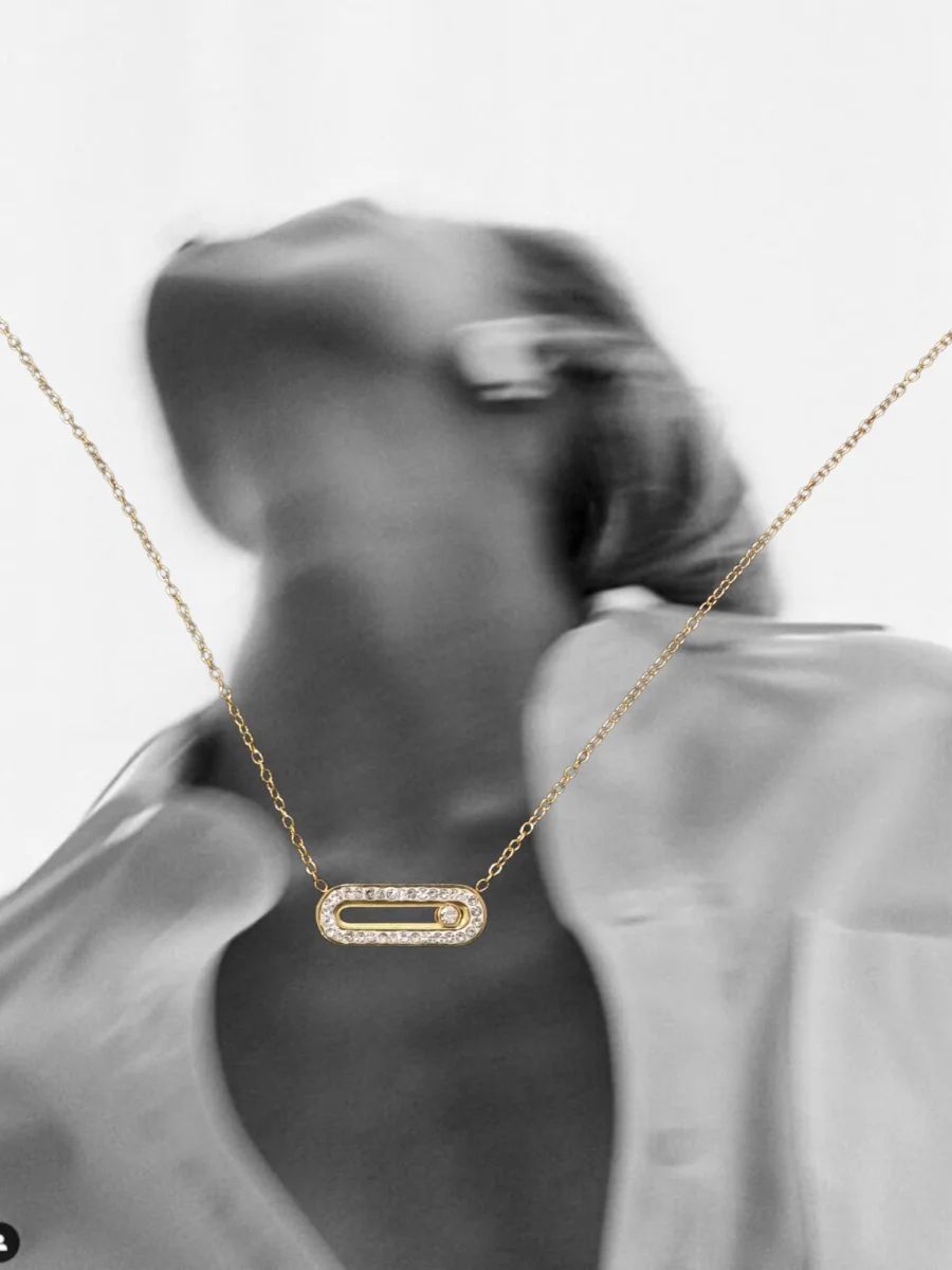 Ατσάλινο κολιέ με ζιργκόν