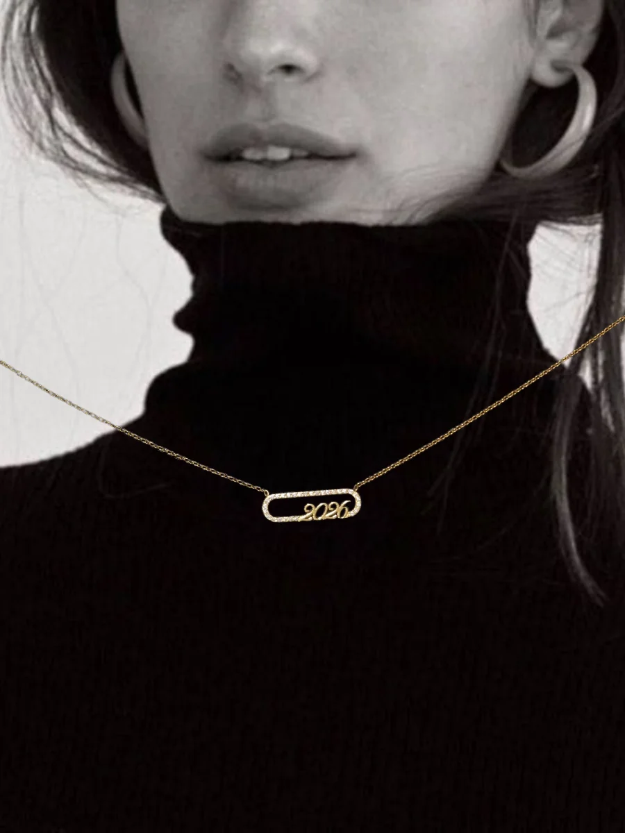 Ατσάλινο κολιέ γούρι "2026"