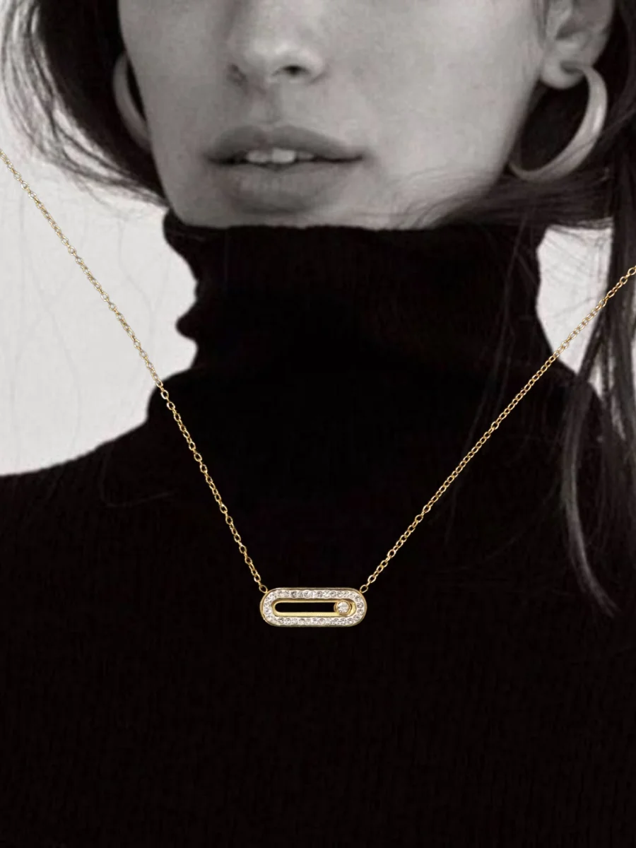 Ατσάλινο κολιέ με ζιργκόν