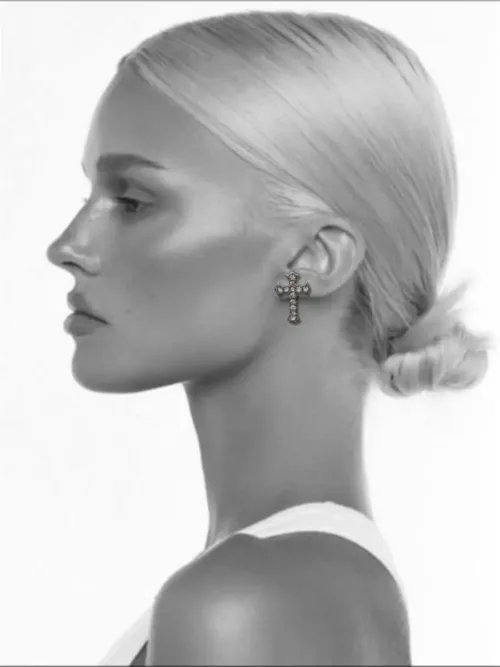 Σκουλαρίκια σταυροί με ζιργκόν