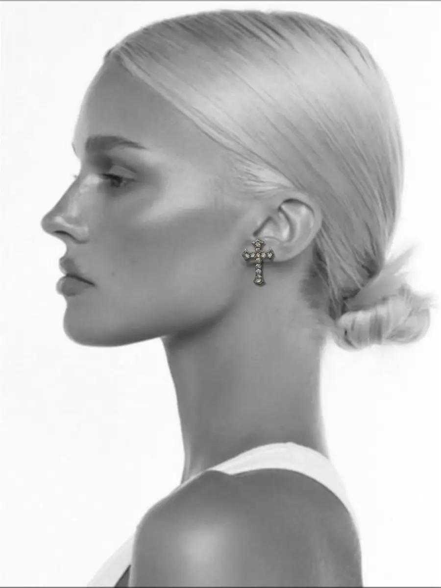 Σκουλαρίκια σταυροί με ζιργκόν