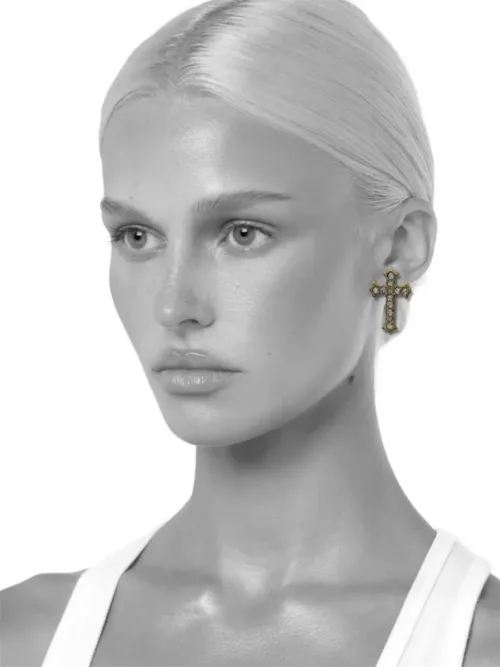 Σκουλαρίκια σταυροί με ζιργκόν