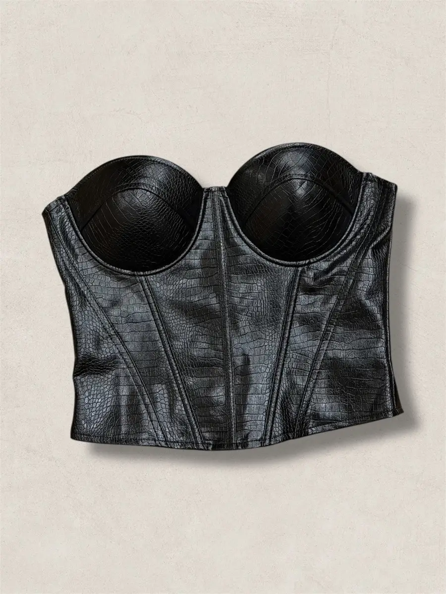 Μαύρος κορσές ανάγλυφος