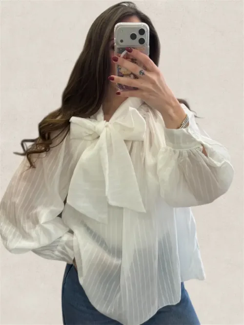 Ημιδιάφανο πουκάμισο με ρίγα