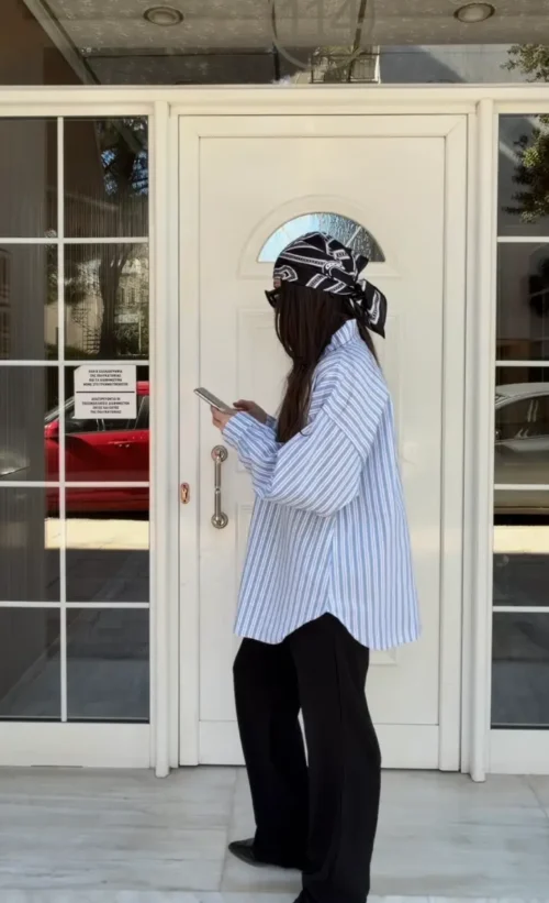 Υφασμάτινο παντελόνι με ζώνη