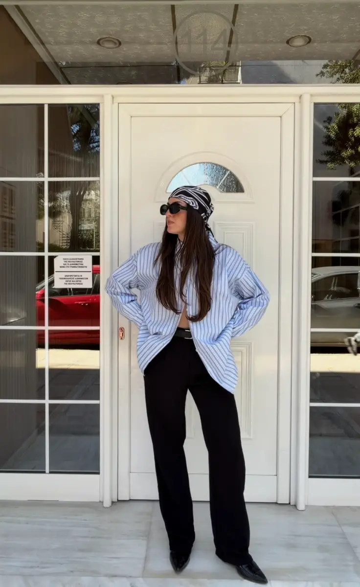 Υφασμάτινο παντελόνι με ζώνη