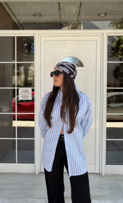 Πουκάμισο oversized με ρίγα