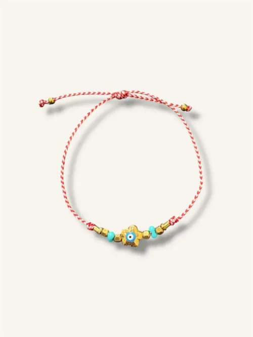 Βραχιόλι μαρτάκι με λουλούδι και ματάκι