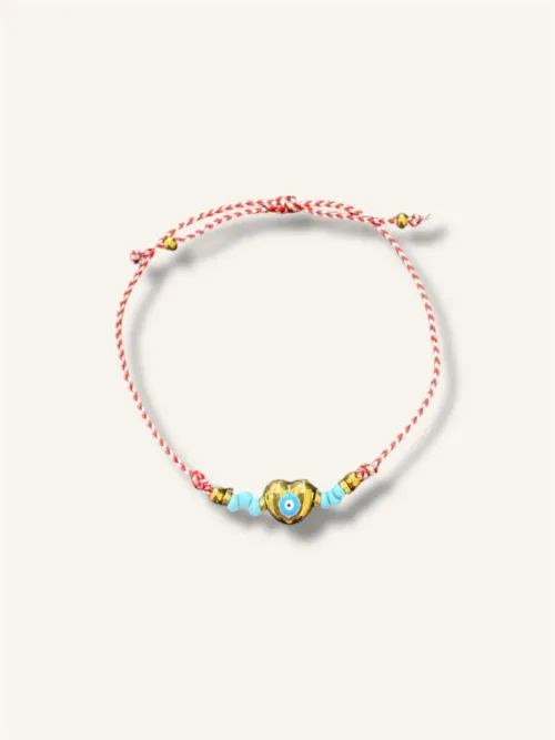 Βραχιόλι μαρτάκι με καρδια και μάτι