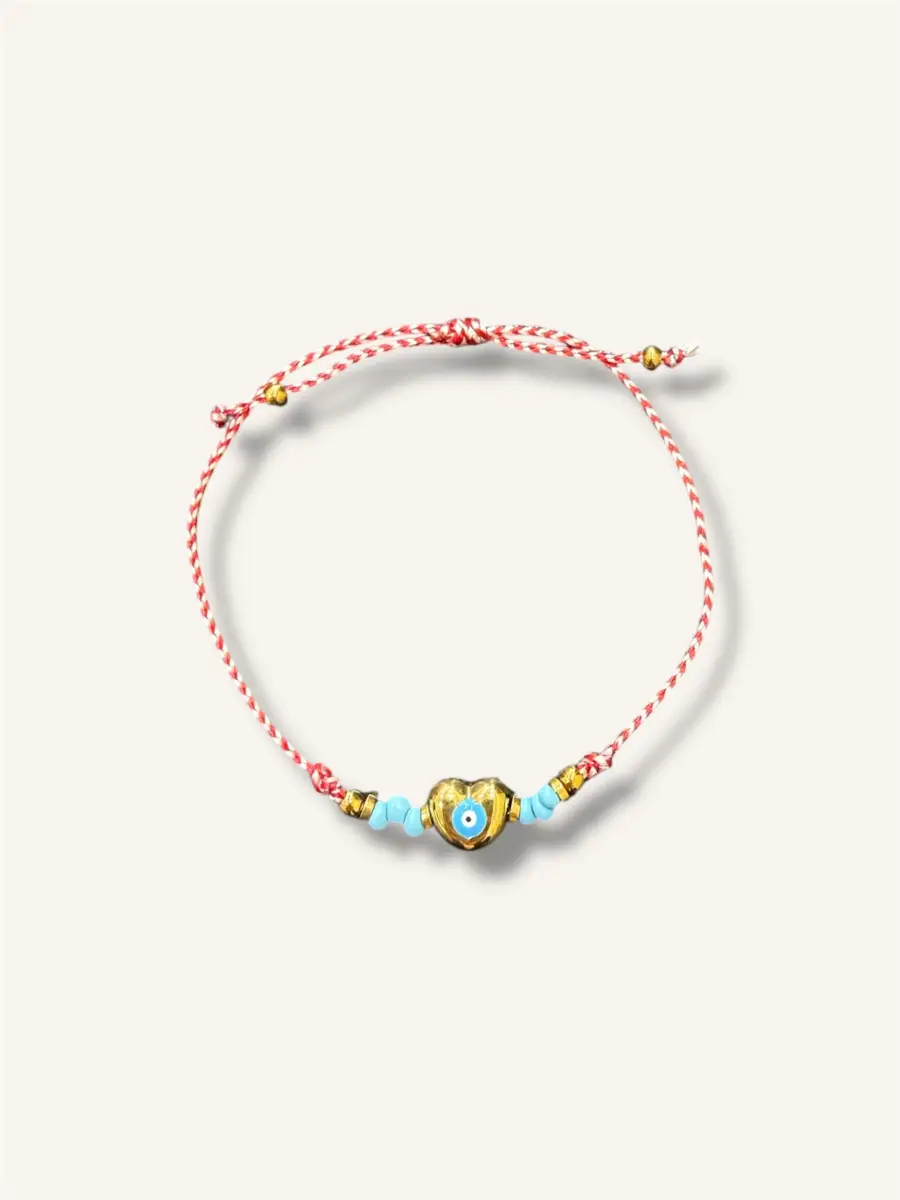 Βραχιόλι μαρτάκι με καρδια και μάτι