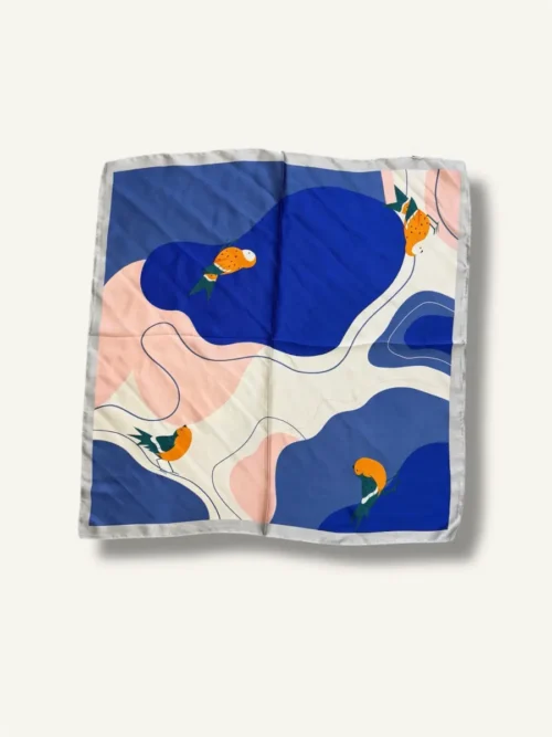 Μαντήλι με ασύμμετρα σχέδια και σπουργίτια