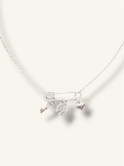 Κολιέ αλυσίδα με παραμάνα και charms