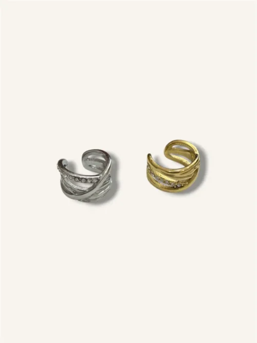 Σκουλαρίκι earcuff ασύμμετρο με ζιργκόν